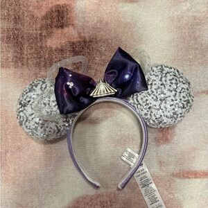 Sparkly Silver and Purple Mouse Ears Headband